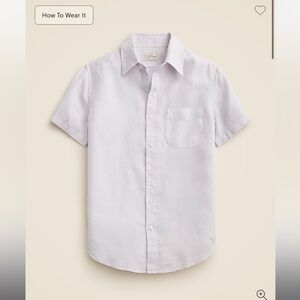 J.Crew Short-sleeve washed linen shirt Silver Mauve